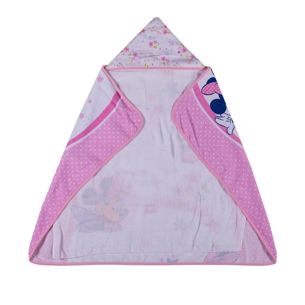 Toalha De Banho Bebê 70X90cm Com Forro Em Fralda Disney - Minnie