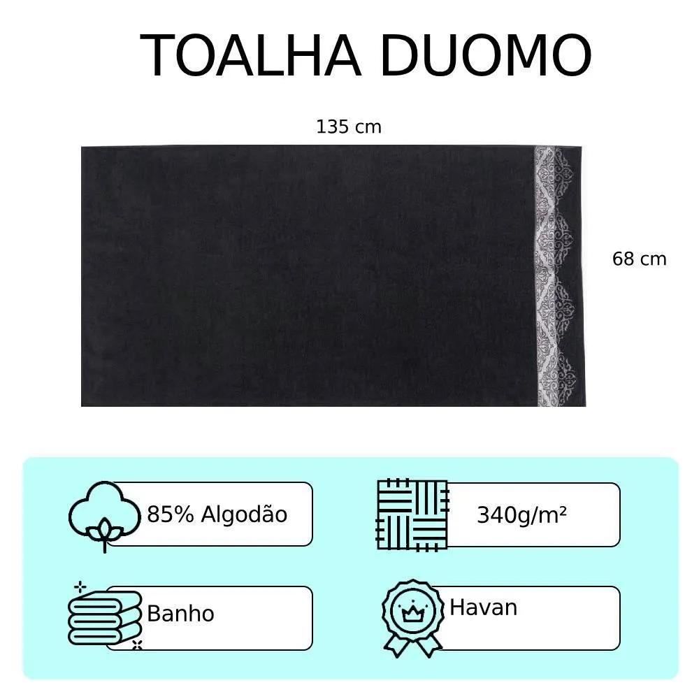 Toalha Banho Duomo Havan Casa - Carbono