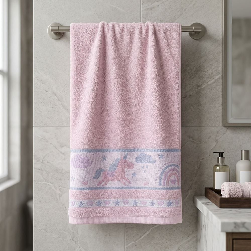 Toalha de Banho Infantil 68X1,10M Havan Kids - Unicórnio Rosa