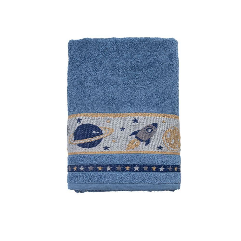 Toalha De Banho Infantil Kids - Galáxia Azul Veleiro