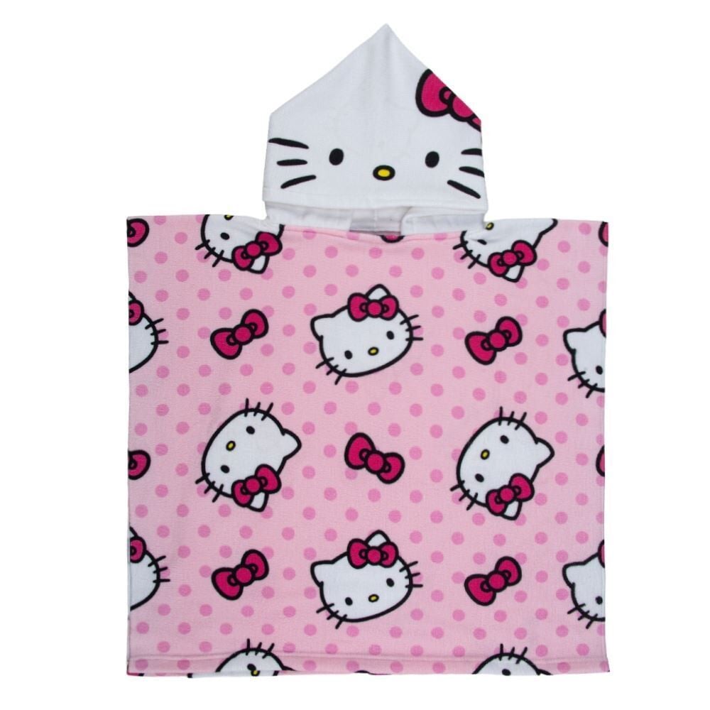 Toalha de Banho Poncho Infantil Sanrio 60X120cm - Hello Kitty