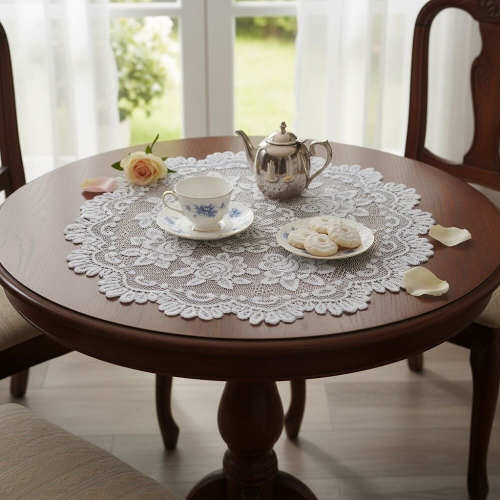 Centro de Mesa Redondo 75Cm Gardênia Havan Casa - Branco Gardenia