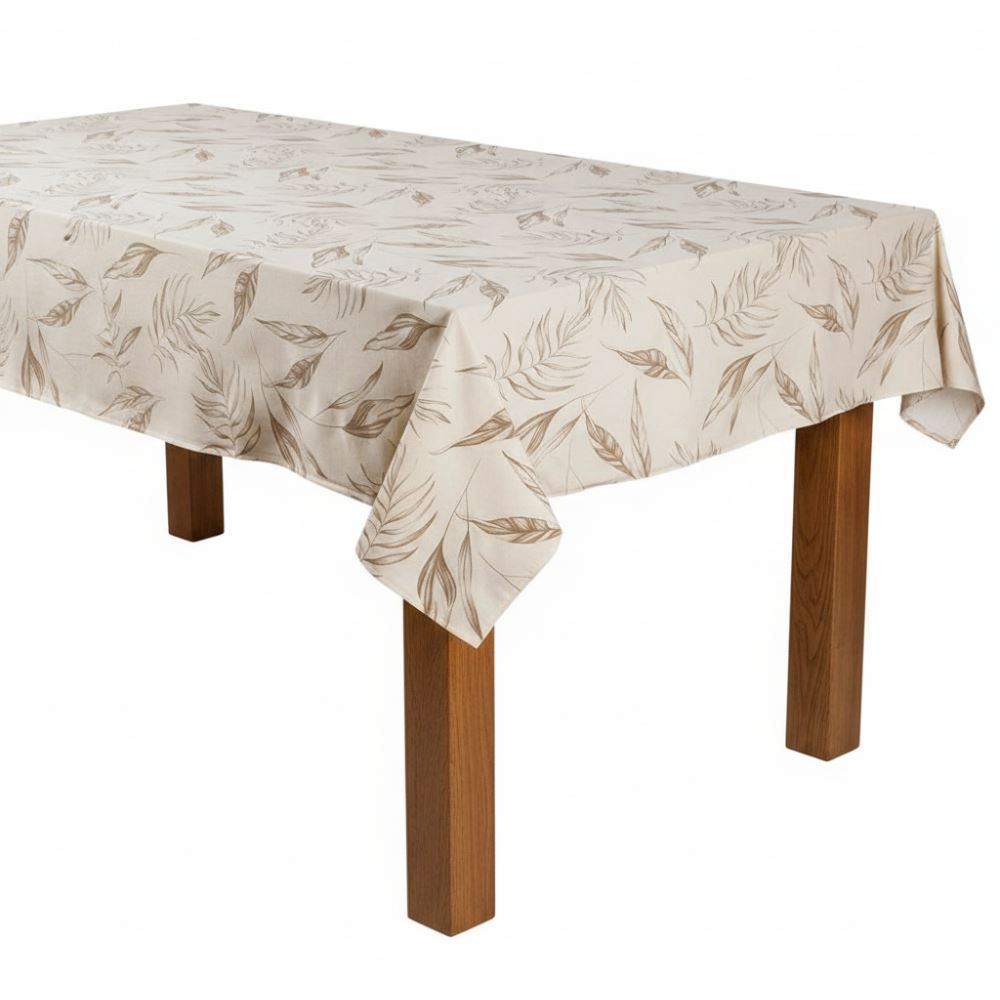 Toalha de Mesa 1,40M X 2,10M Verona Havan Casa - Bege Folhas
