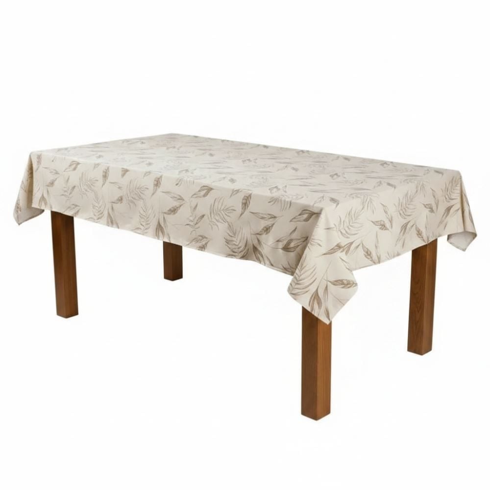 Toalha de Mesa 1,40M X 2,10M Verona Havan Casa - Bege Folhas