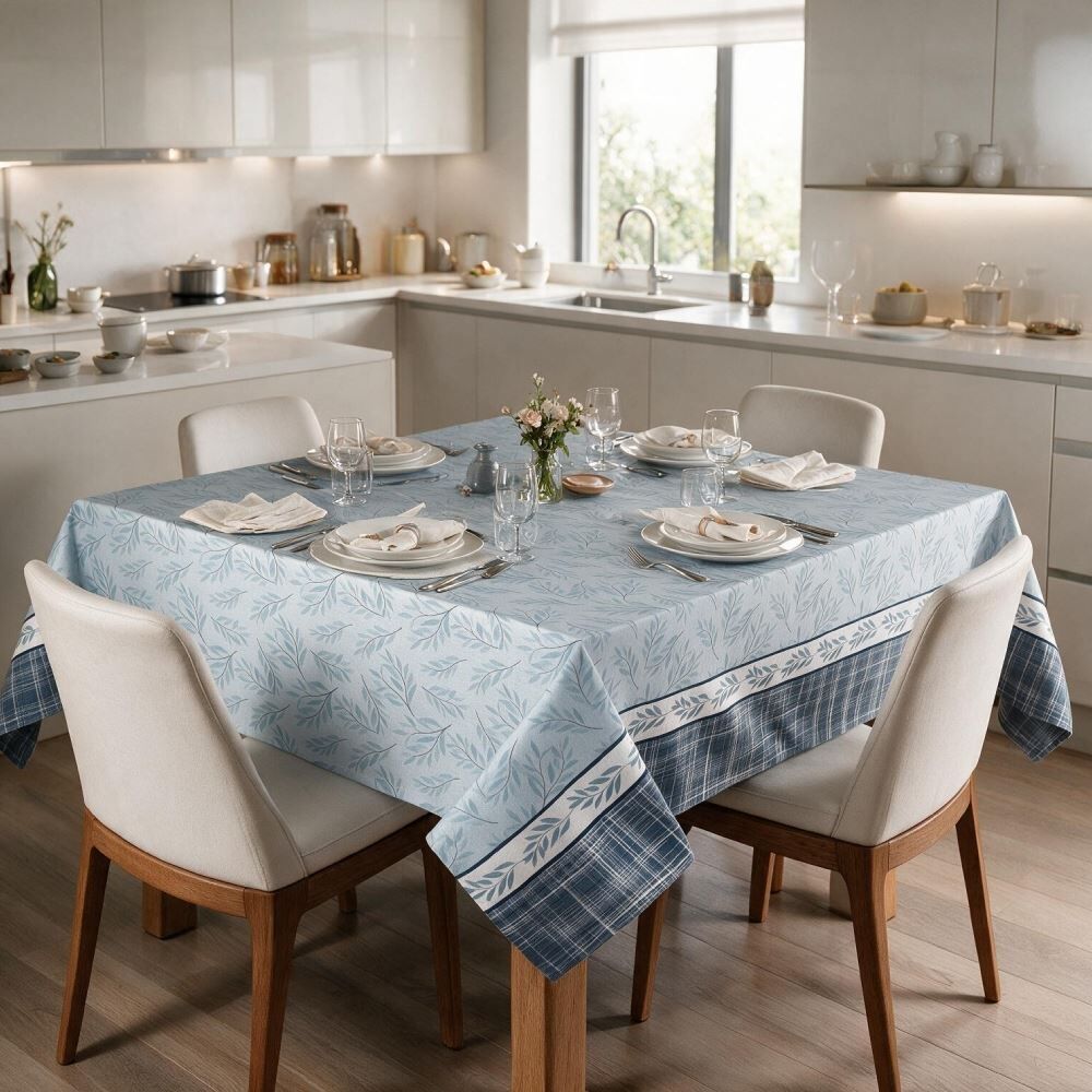 Toalha de Mesa 1,40 X 2,10M Havan Casa by Lepper - Folhas Azuis