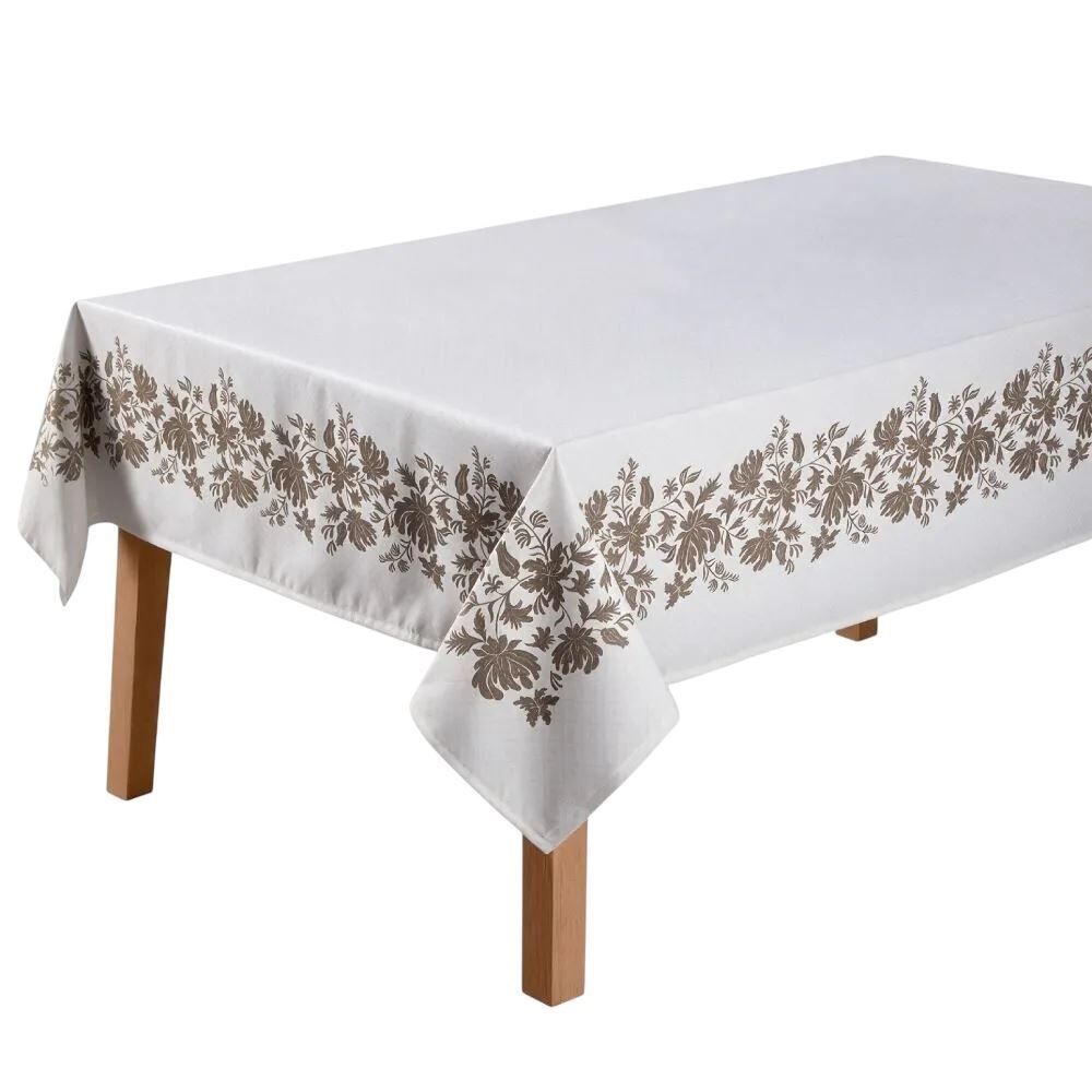 Toalha de Mesa Retangular 1,40X2,10M Clean Döhler - Floral Marrom