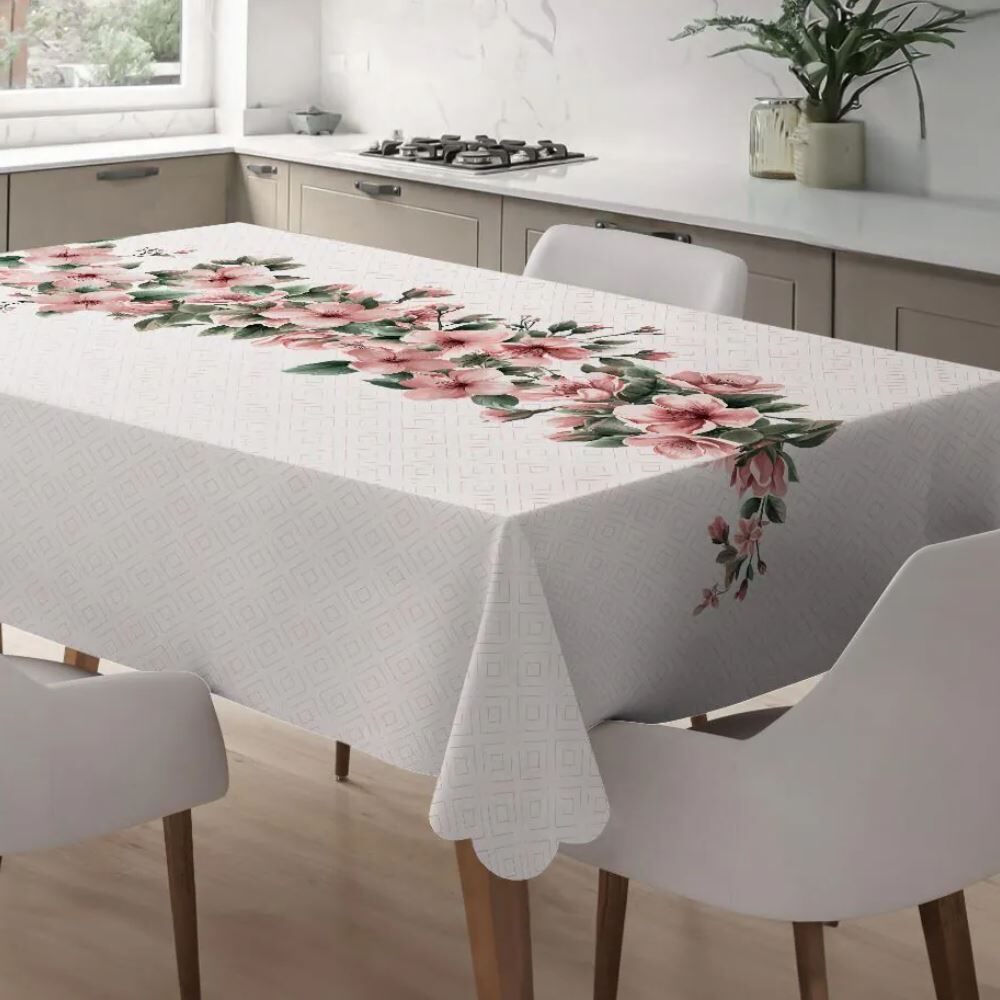 Toalha de Mesa Retangular 1,40M X 2,50M Estampada Havan Casa - Floral Rosa Centro