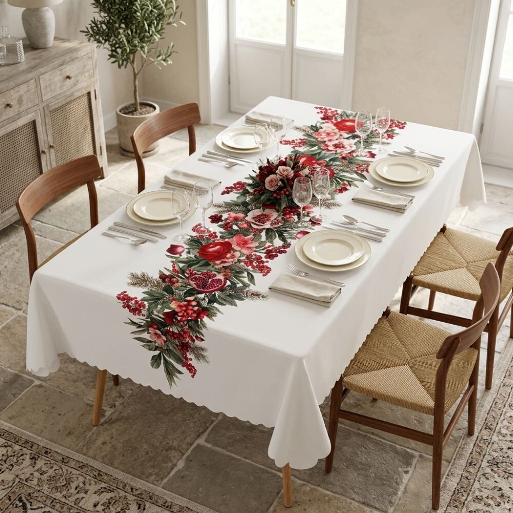  Toalha de Mesa Retangular 1,40M X 2,50M Estampada Havan Casa - Romã