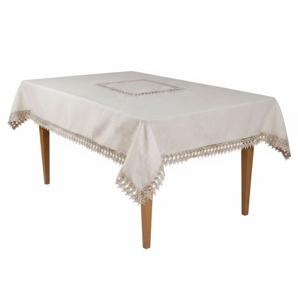 Toalha de Mesa 1,60M X 2,50M Renda Guipir Havan Casa - Veneza Naturale