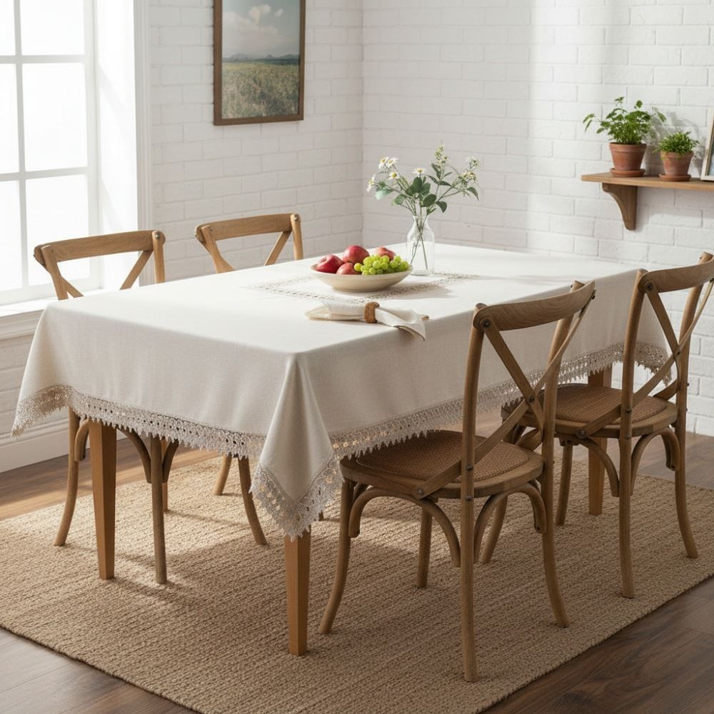 Toalha de Mesa 1,60M X 2,50M Renda Guipir Havan Casa - Veneza Naturale