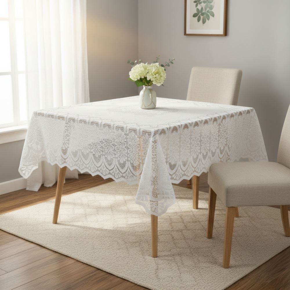 Toalha de Mesa Arabesco 1,60M X 1,60M Havan Casa - Branco