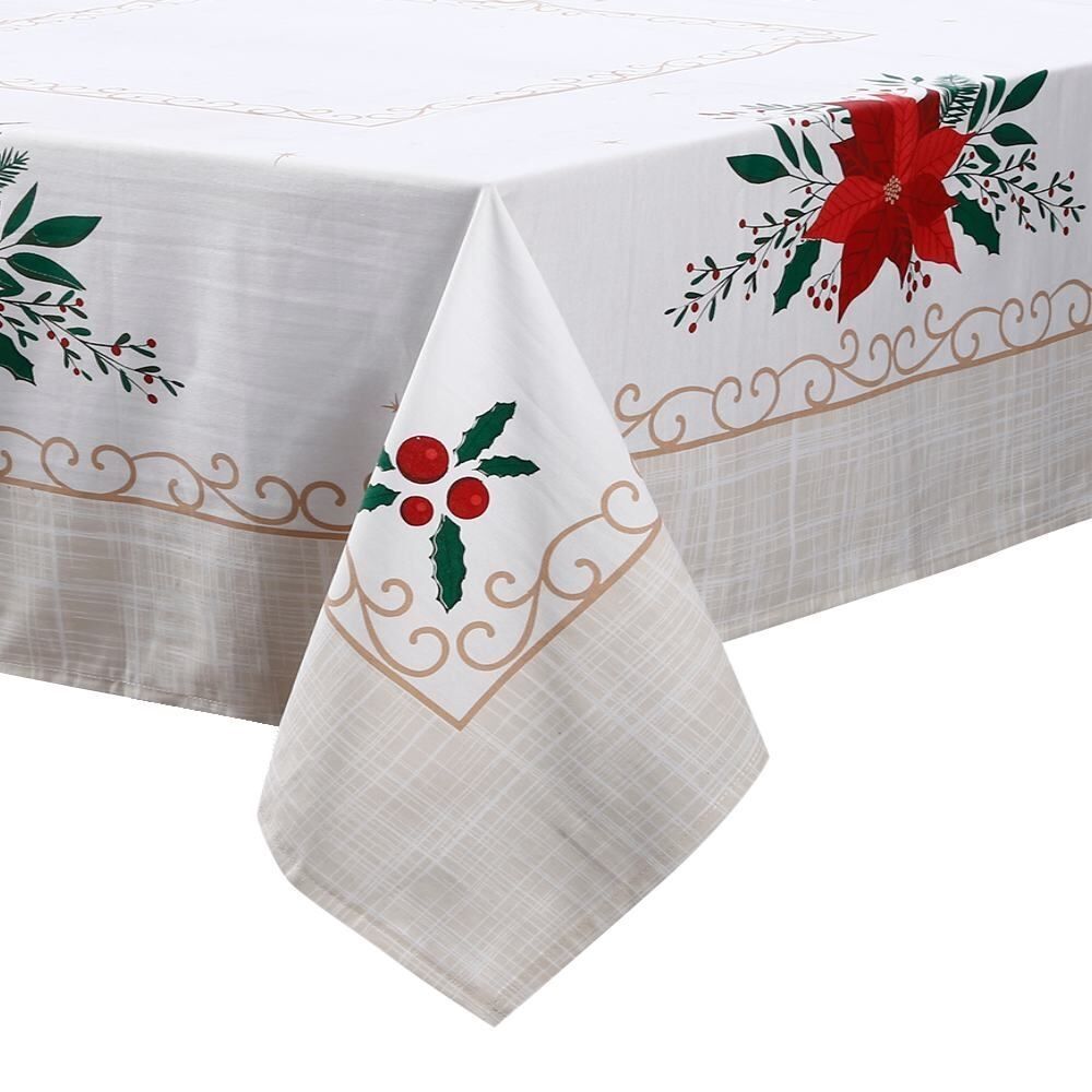 Toalha de Mesa Retangular Natal Athenas 1,40X2,10M Döhler - Flor De Natal