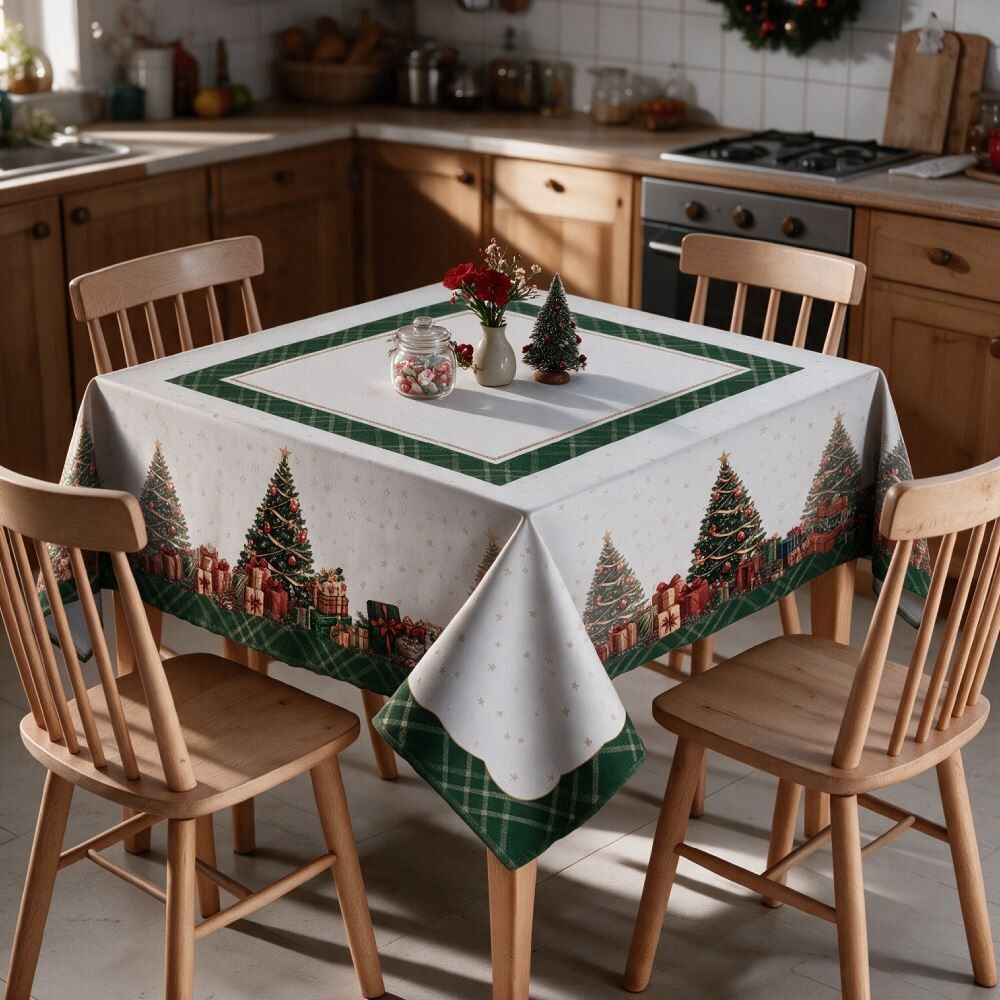 Toalha de Mesa Quadrada Natal Encantado 1,40X1,40M Havan Casa - Pinheiro