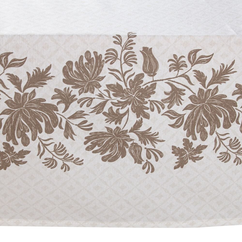 Toalha de Mesa Quadrada 1,40X1,40M Clean Döhler - Floral Marrom