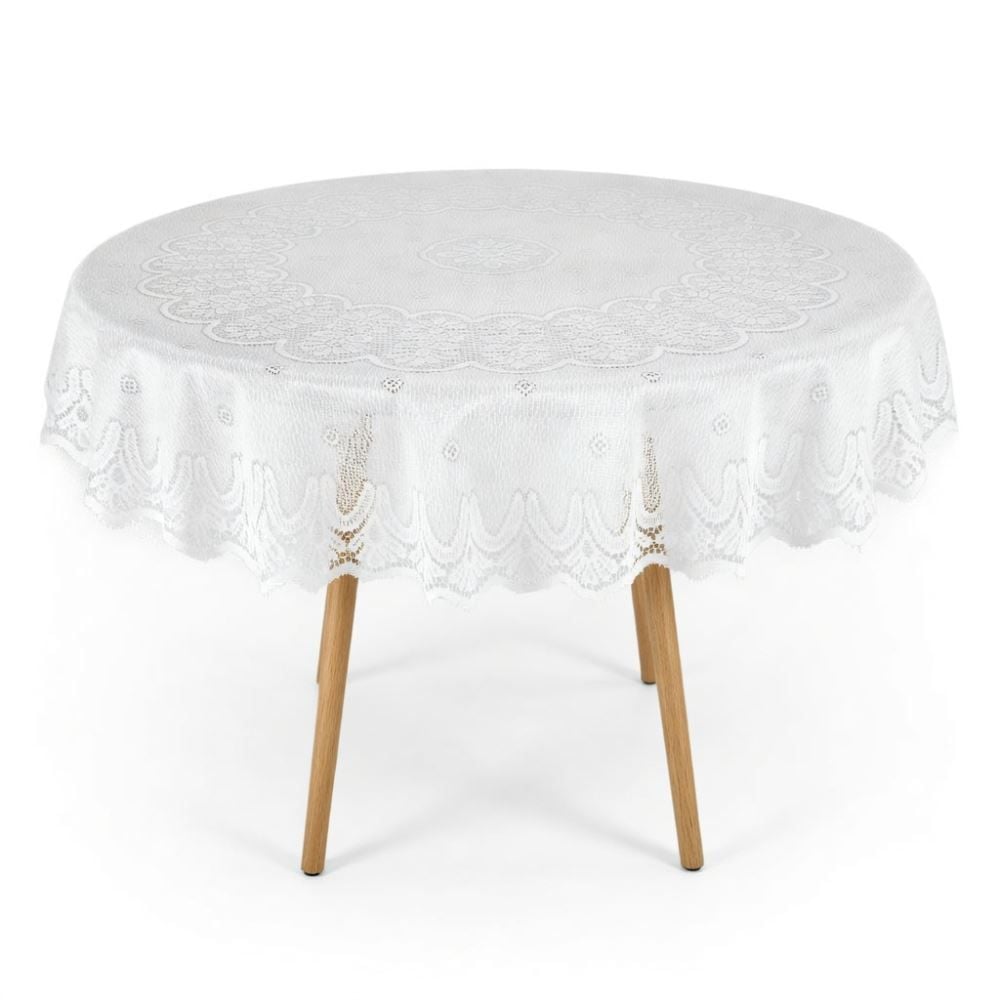 Toalha de Mesa Redonda 1,60M Arabesco Havan - Branco