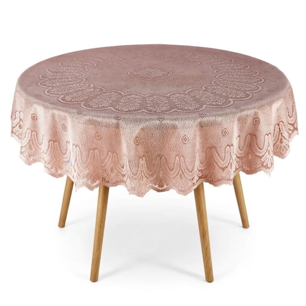 Toalha de Mesa Redonda 1,60M Arabesco Havan - Bege
