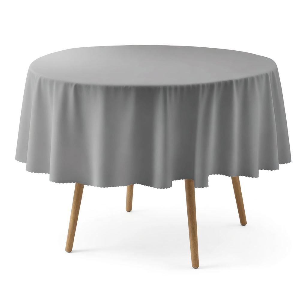 Toalha de Mesa Redonda 1,80 m Gourmet Salehtex - Prata