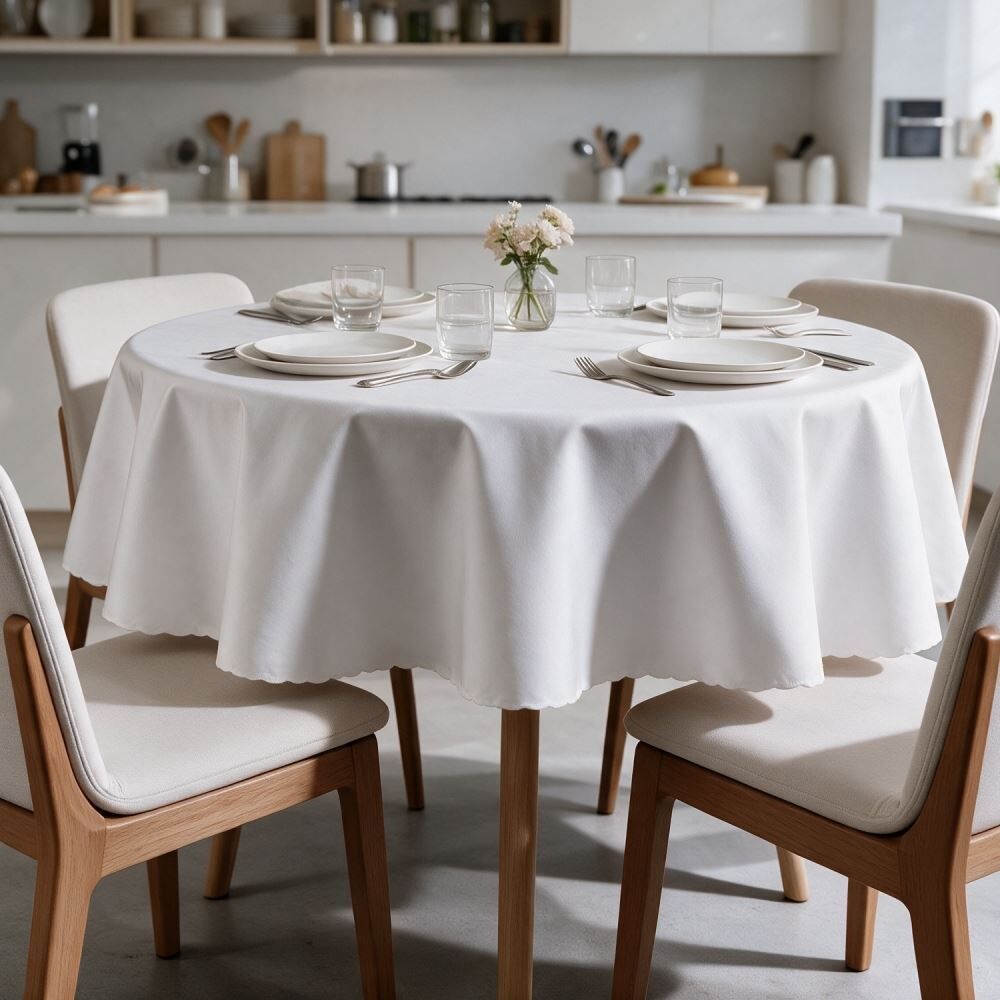Toalha de Mesa Redonda 1,80M Gourmet Salehtex - Branco