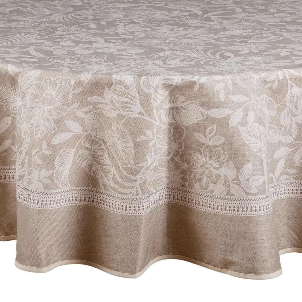 Toalha de Mesa Redonda Clean Renova Dohler - Alana Bege