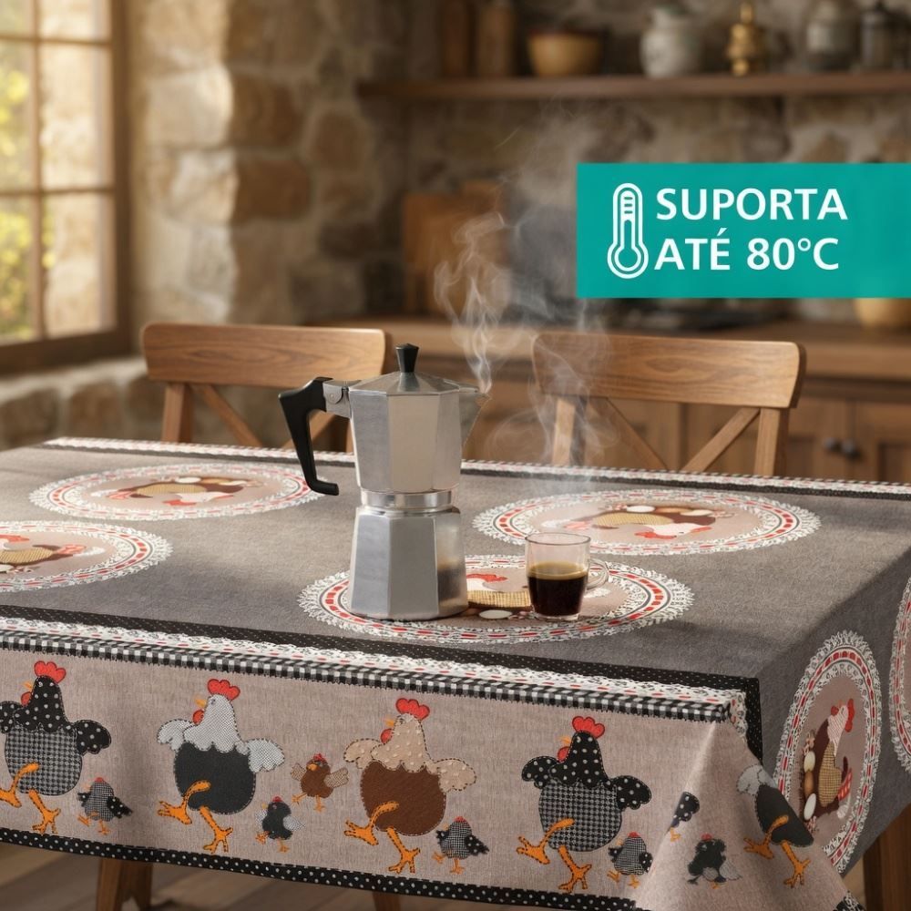 Toalha de Mesa Térmica 1,38X1,38 m Salehtex - Happy Chicken