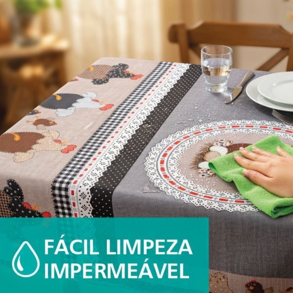 Toalha de Mesa Térmica 1,38X1,38 m Salehtex - Happy Chicken