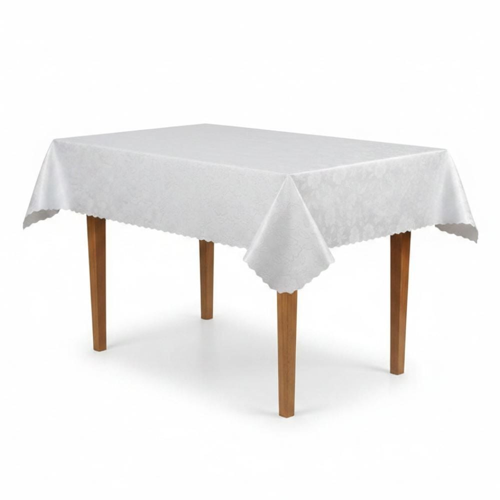 Toalha de Mesa Térmica 1,38M X 2,10M Salehtex - Prata Jacquard