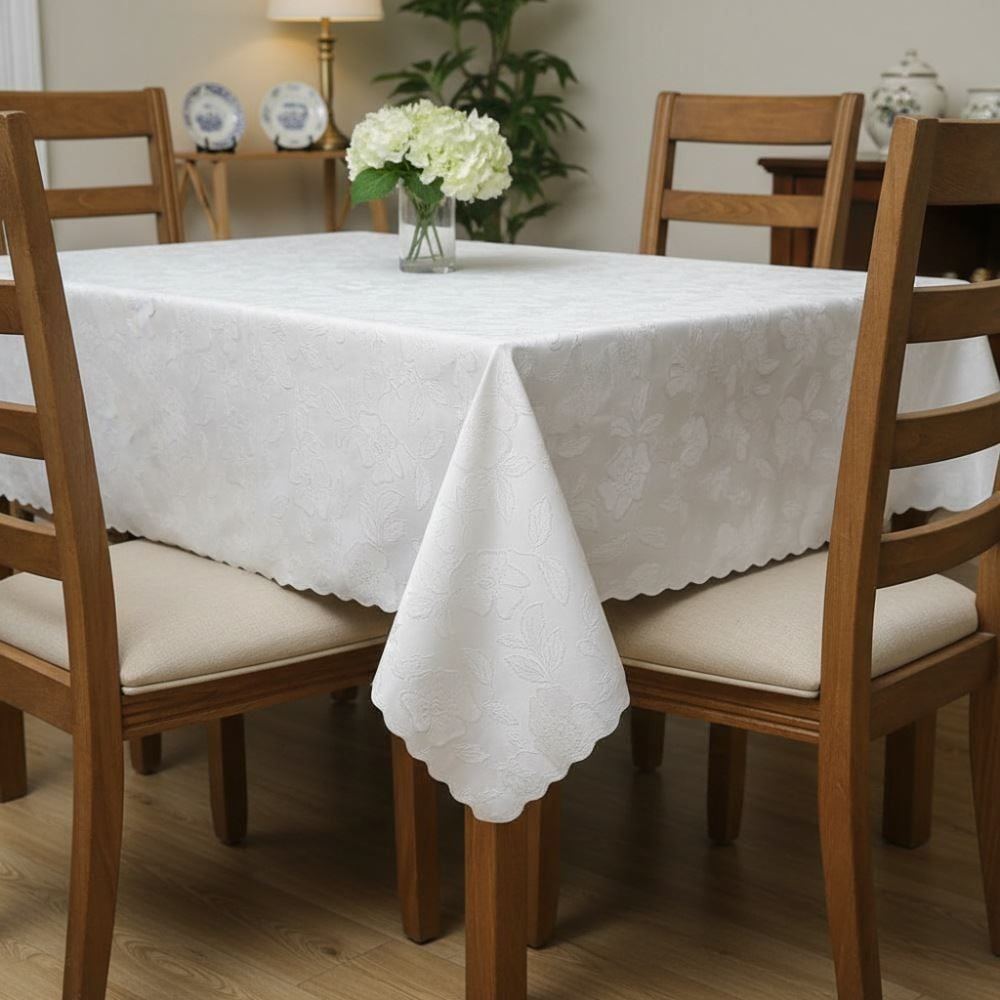 Toalha de Mesa Térmica 1,38M X 2,10M Salehtex - Prata Jacquard