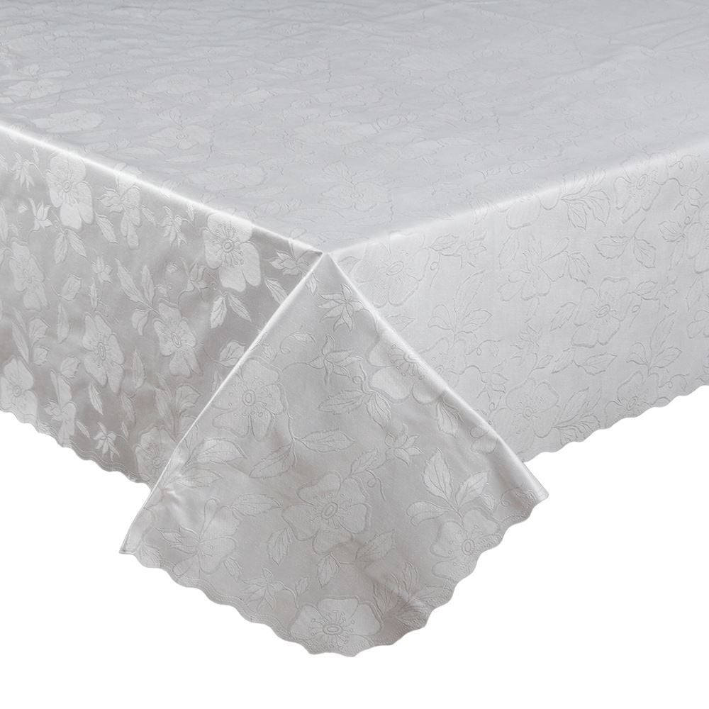 Toalha de Mesa Térmica 1,38M X 2,10M Salehtex - Prata Jacquard