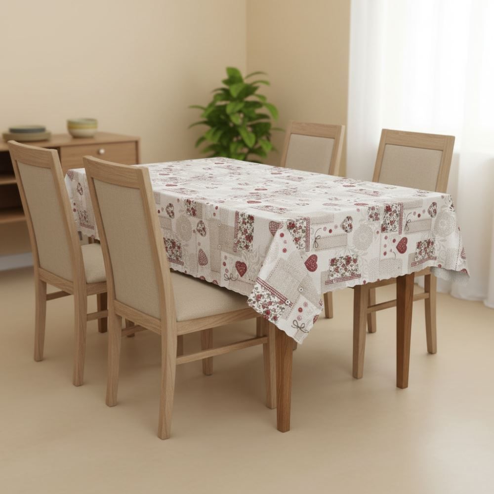 Toalha de Mesa Térmica 1,38M X 2,10M Salehtex - Coração Patchwork