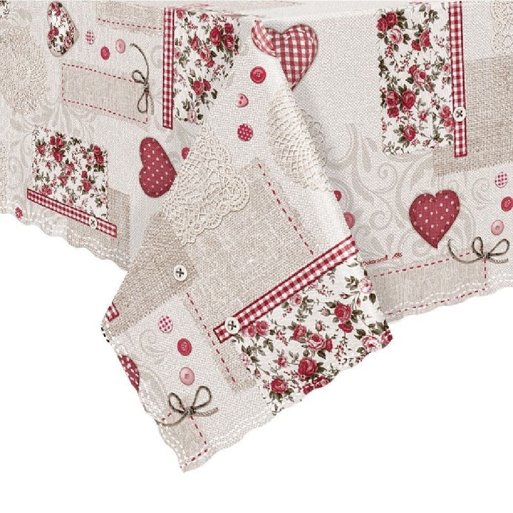 Toalha de Mesa Térmica 1,38M X 2,10M Salehtex - Coração Patchwork