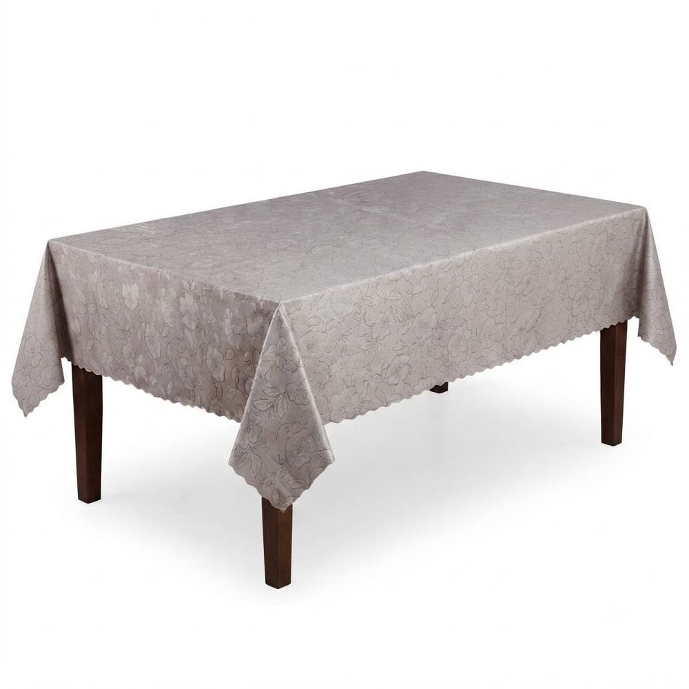 Toalha de Mesa Térmica 1,38X2,50 m Salehtex - Bege Jacquard