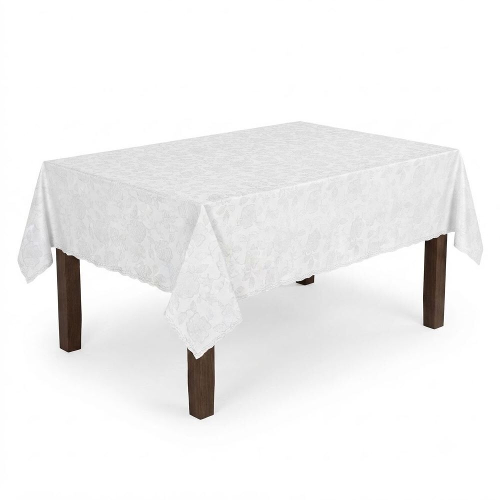 Toalha de Mesa Térmica 1,38X2,50 m Salehtex - Branca Jacquard