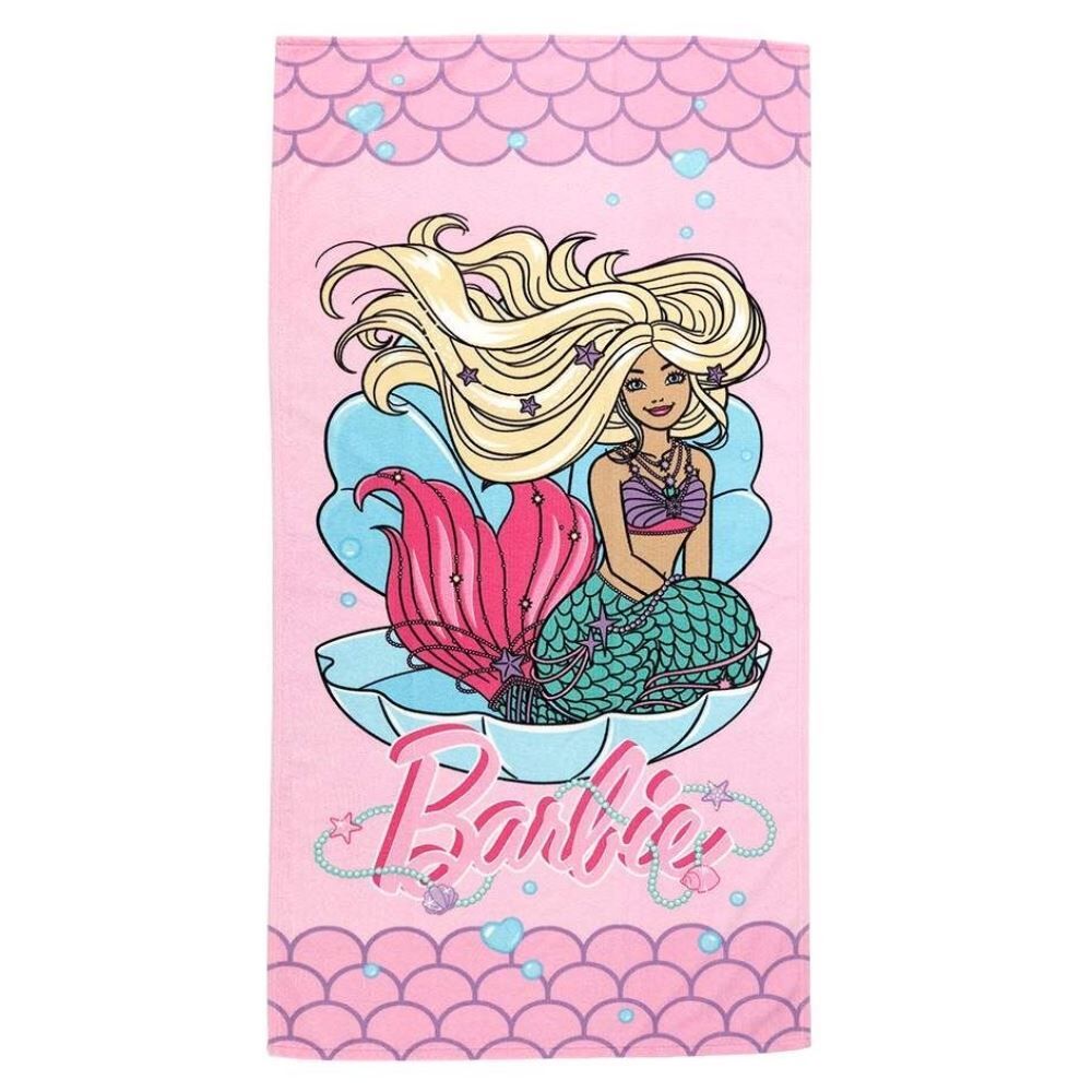 Toalha de Praia Aveludada Infantil Barbie Lepper - Rosa
