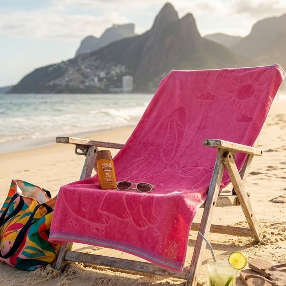 Toalha de Praia Ipanema 100% Algodão Havan Casa - Capivara Chiclete
