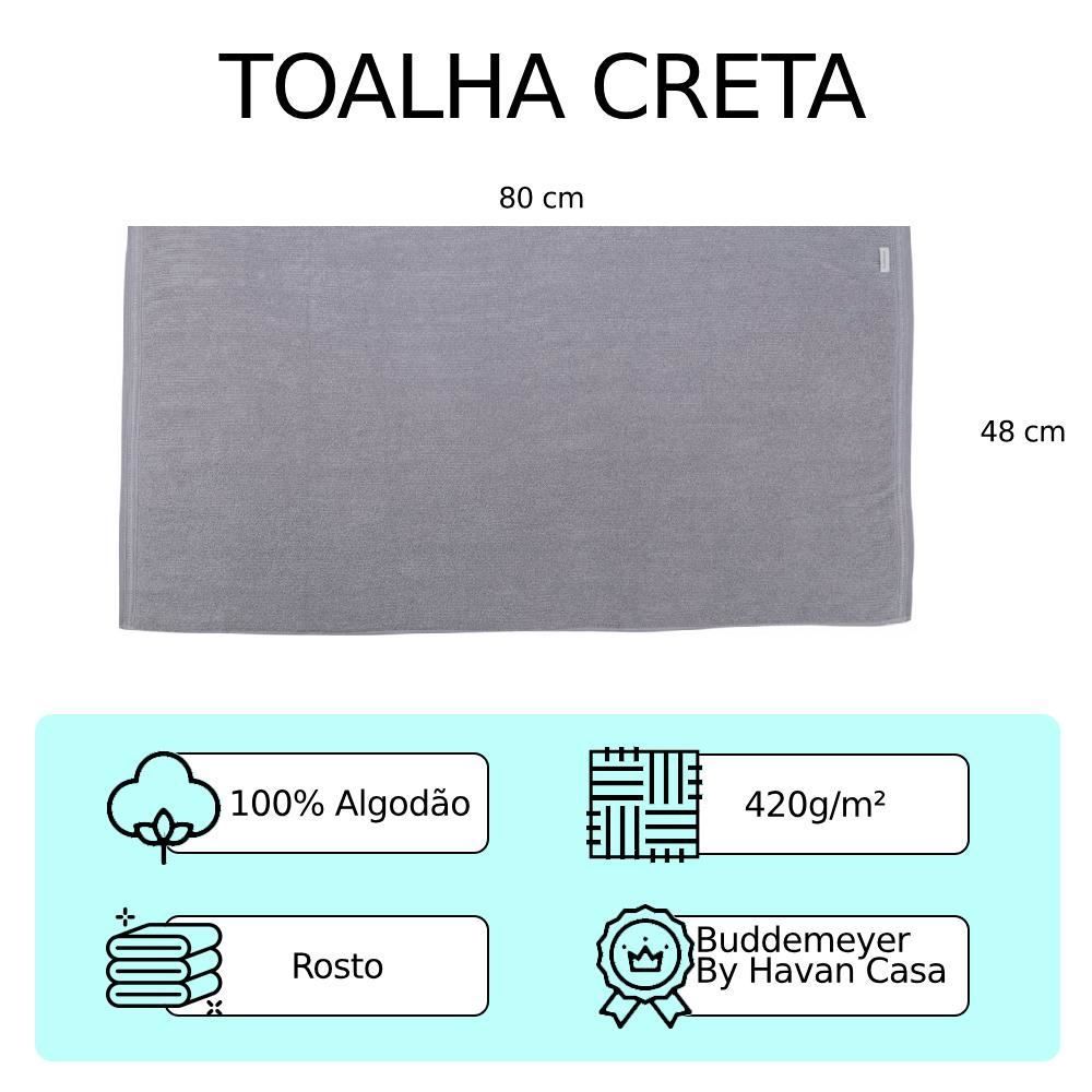 Toalha De Rosto 100% Algodão Creta Buddemeyer By Havan Casa - Cinza