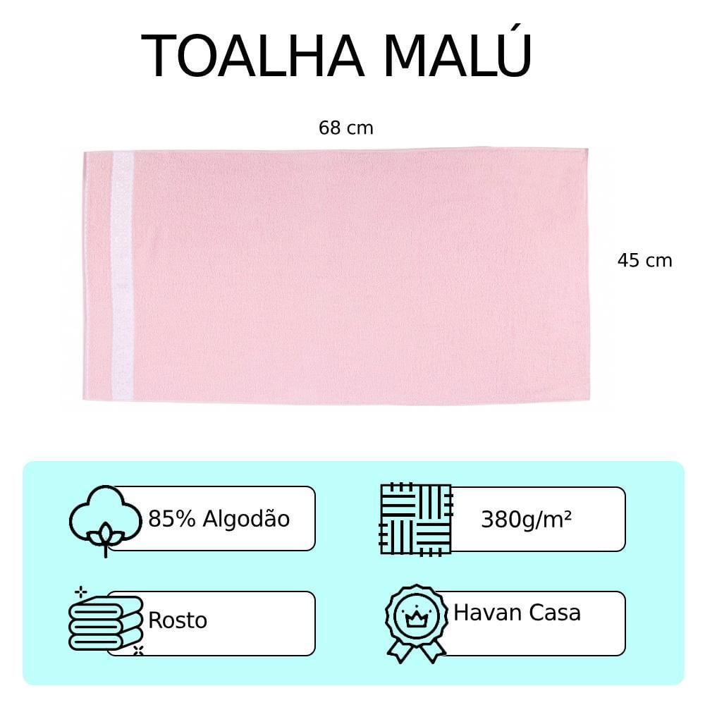 Toalha De Rosto 85% Algodão Malú Havan Casa Havan 1 Pç - Rosa Fita