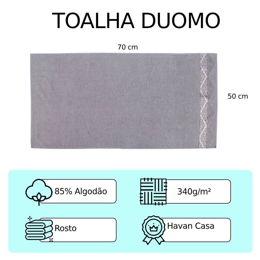 Toalha De Rosto Duomo Havan Casa - Cinza Dove