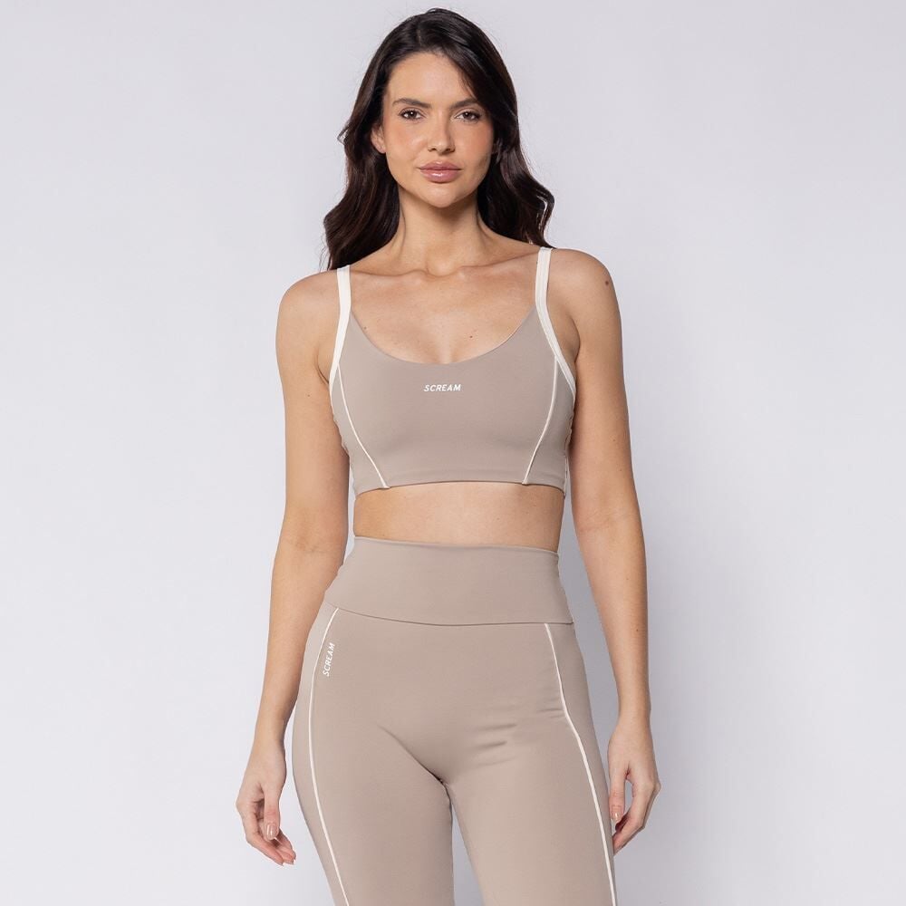 Top Feminino Fitness Com Filete Contrastante Scream