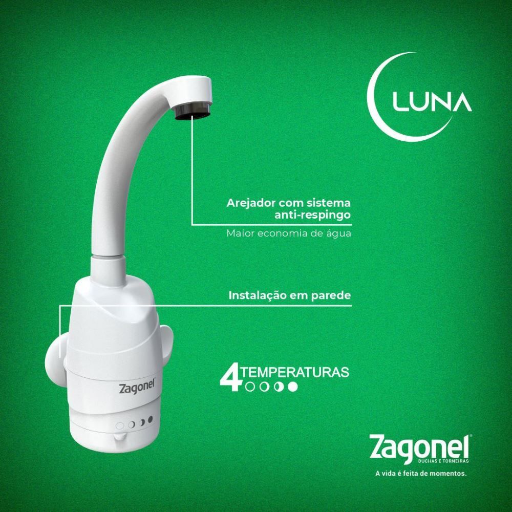 Torneira Elétrica de Parede 4 Temperaturas Luna Zagonel