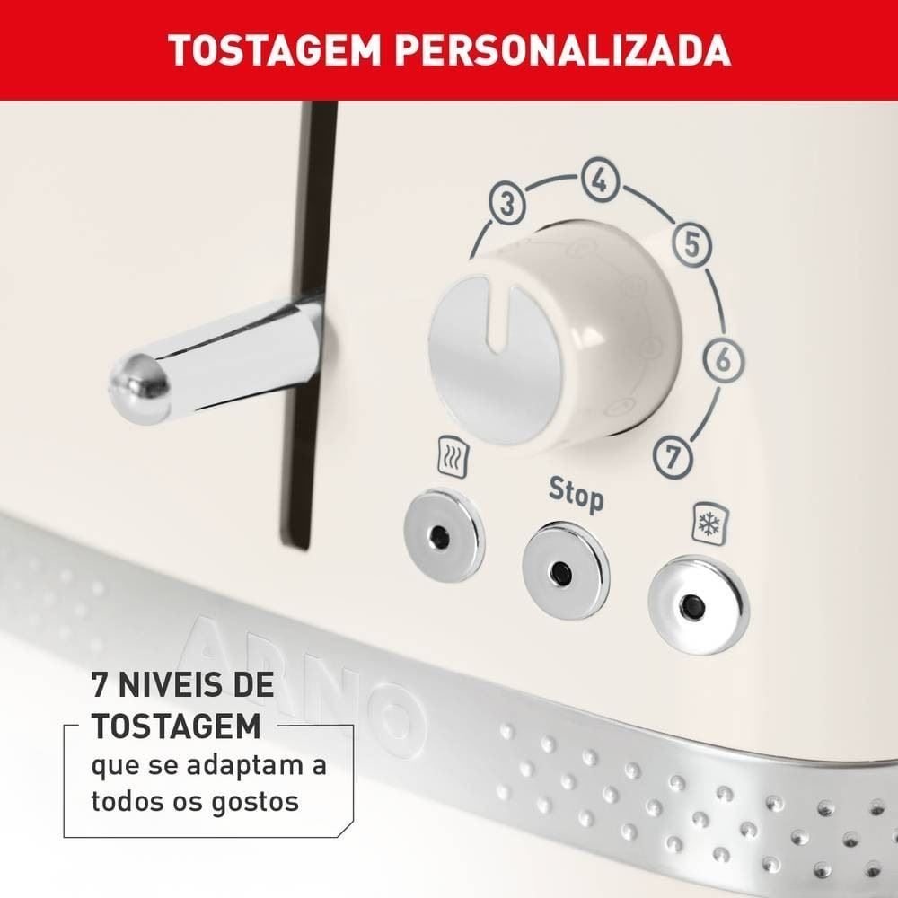 Torradeira Arno Soleil com 7 Níveis de Tostagem Marfim Stoa