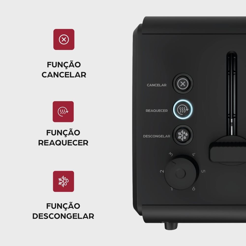 Torradeira Elétrica Wap Prosdócimo Wte3 6 Níveis de Tostagem