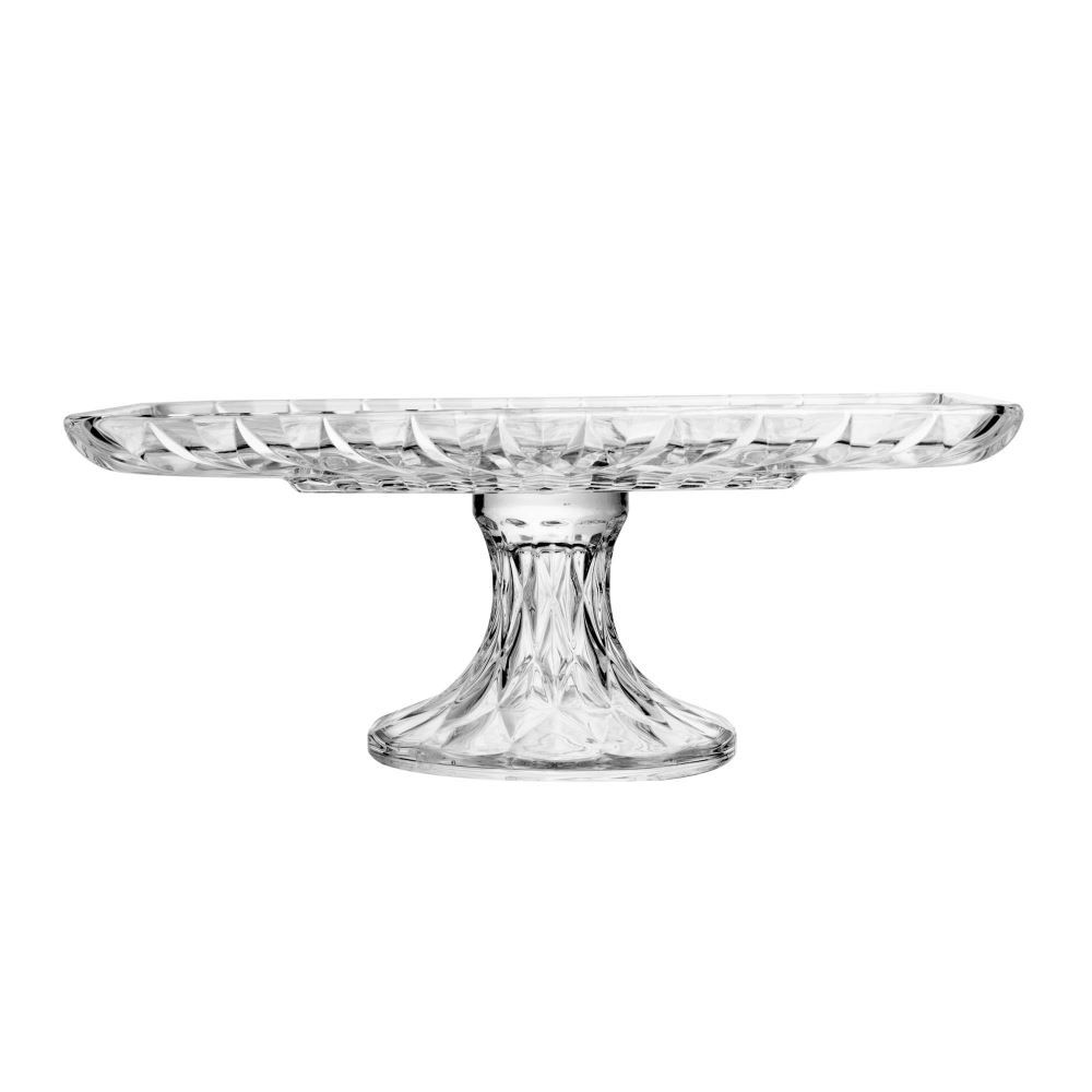 Travessa De Servir C/ Pé Cristal Diamond 32Cm Lyor