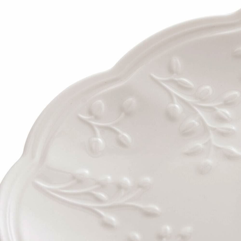 Travessa Lyor De Porcelana Butterfly 36,5Cm X 24Cm X 3Cm - Branco