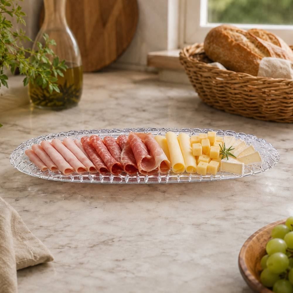 Travessa Oval de Cristal 30Cm Hauskraft - Transparente