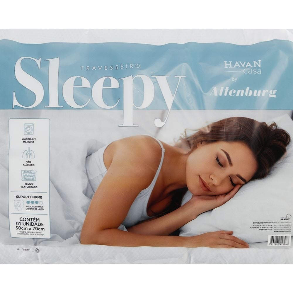 Travesseiro Sleepy 50Cm X 70Cm Havan Casa by Altenburg - Branco