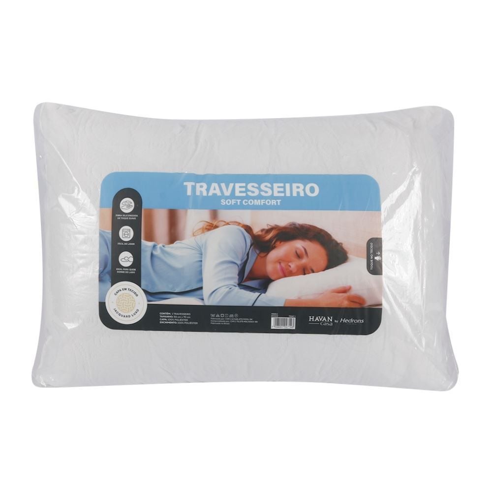 Travesseiro Soft Comfort Havan Casa by Hedrons - Branco