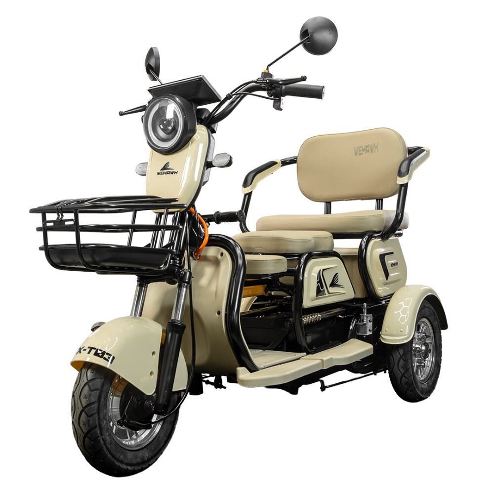 Triciclo Elétrico Wehawk Mult 3 Wx-T03 800W 48V 20Ah - Cappuccino