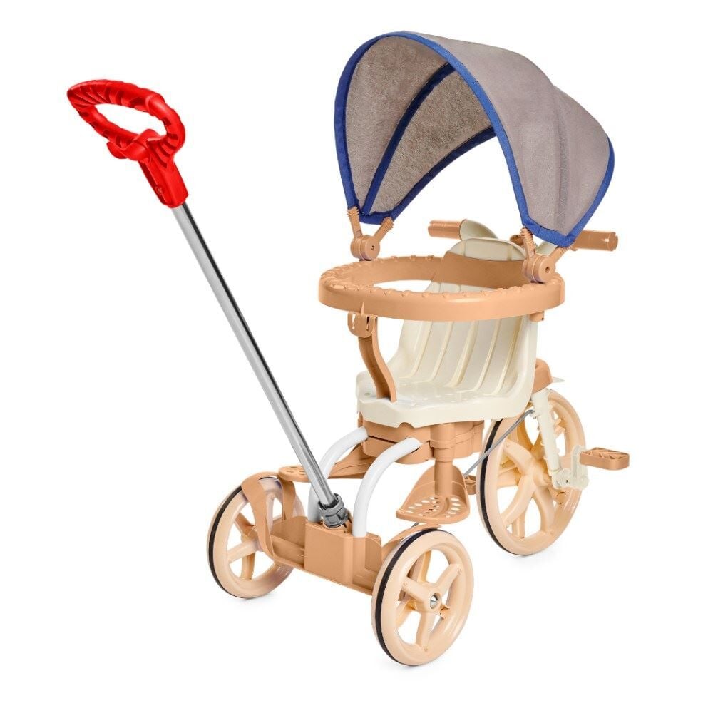 Triciclo Passeio e Pedal Ciclito Classic com Capota Calesita - Bege