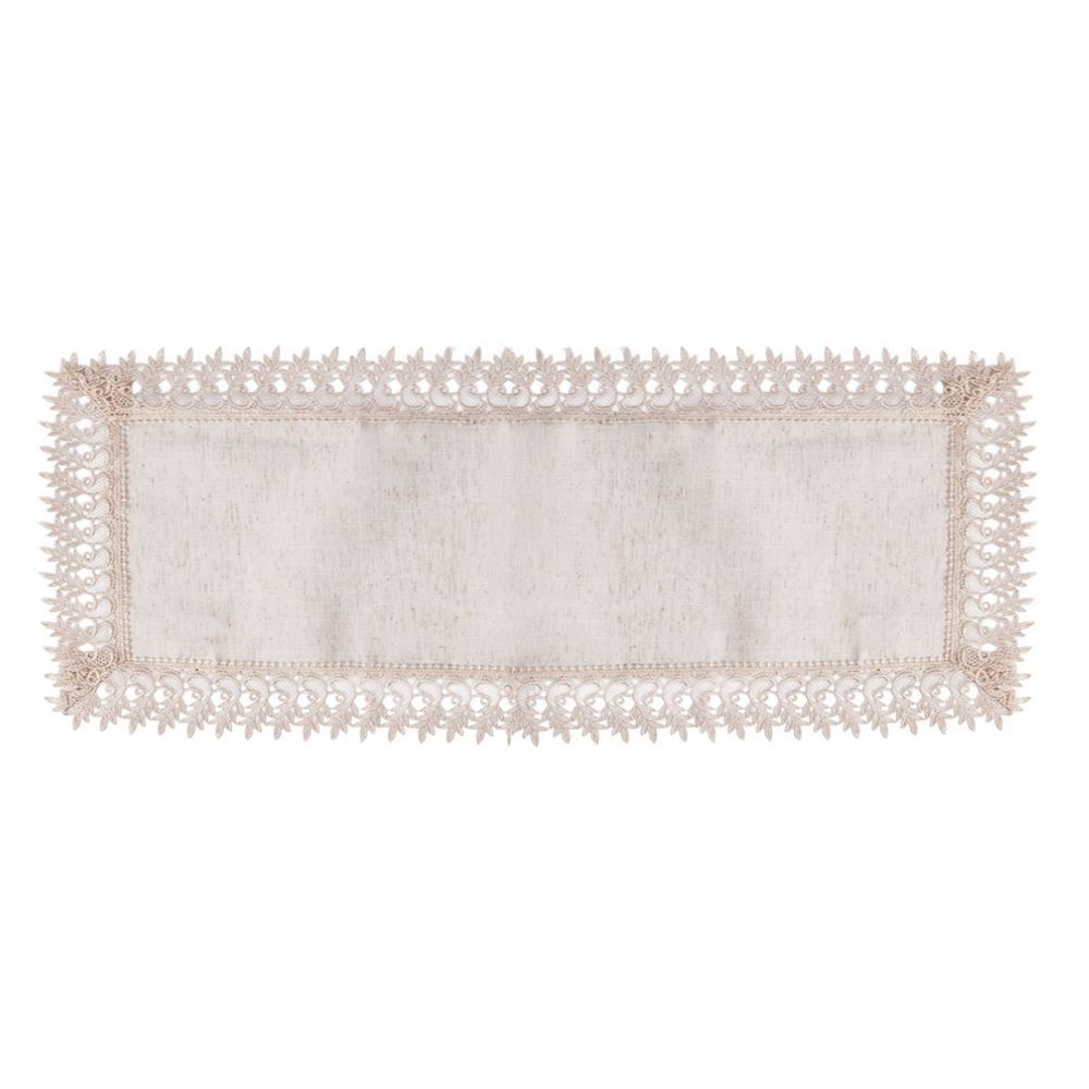 Trilho de Mesa 40 X 130Cm Renda Guipir Havan Casa - Veneza Naturale