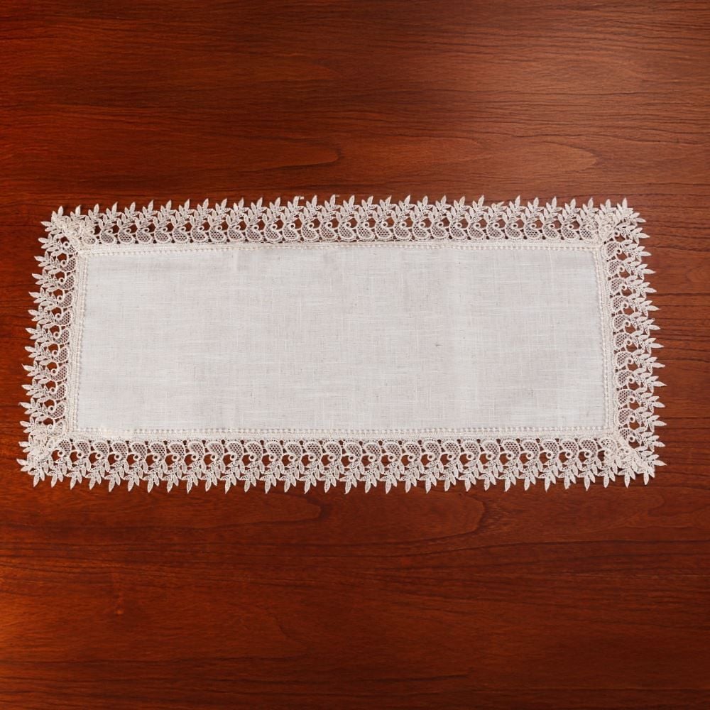 Trilho de Mesa 40 X 130Cm Renda Guipir Havan Casa - Veneza Naturale